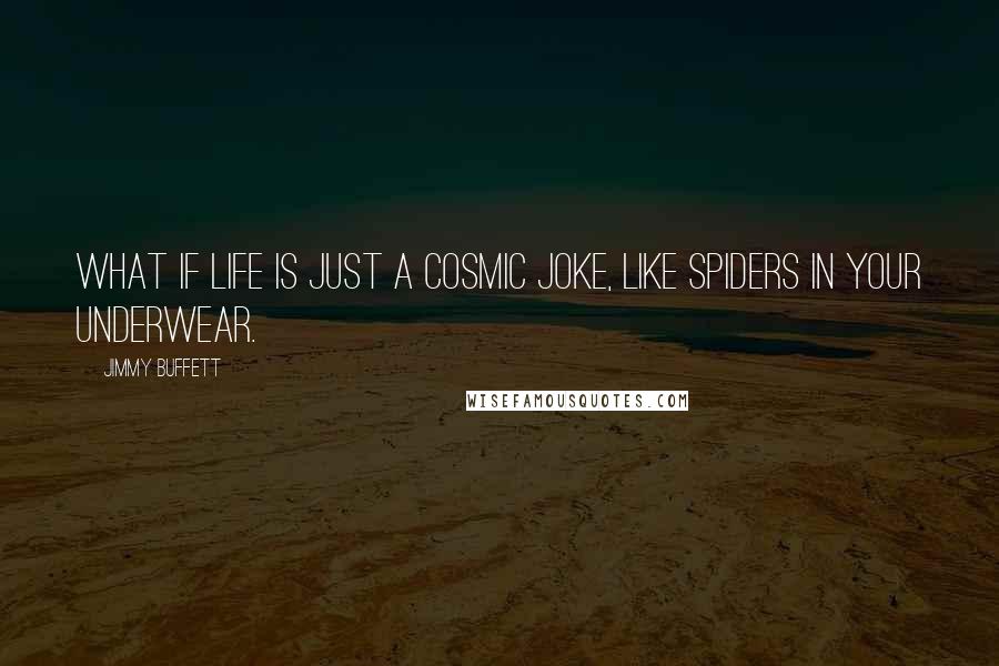 Jimmy Buffett Quotes: What if life is just a cosmic joke, like spiders in your underwear.