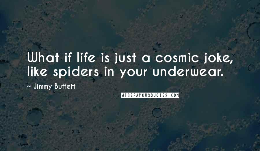 Jimmy Buffett Quotes: What if life is just a cosmic joke, like spiders in your underwear.