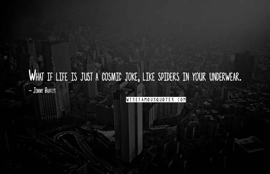 Jimmy Buffett Quotes: What if life is just a cosmic joke, like spiders in your underwear.