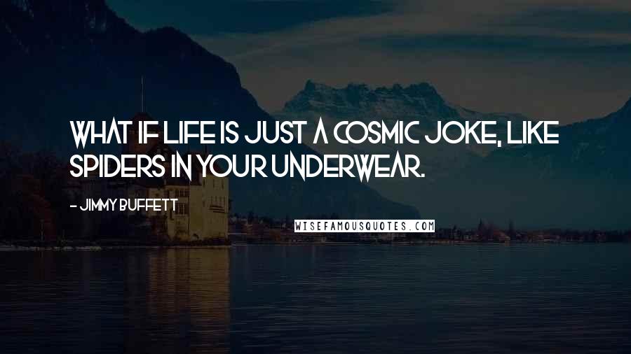 Jimmy Buffett Quotes: What if life is just a cosmic joke, like spiders in your underwear.