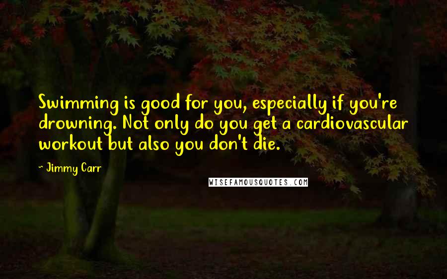 Jimmy Carr Quotes: Swimming is good for you, especially if you're drowning. Not only do you get a cardiovascular workout but also you don't die.