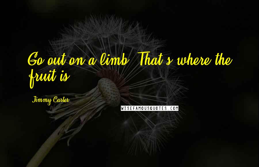 Jimmy Carter Quotes: Go out on a limb. That's where the fruit is.