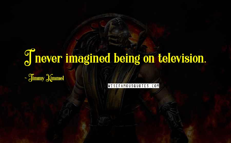 Jimmy Kimmel Quotes: I never imagined being on television.
