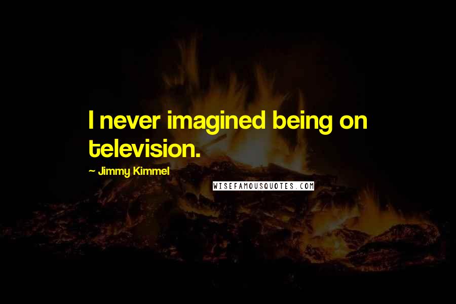 Jimmy Kimmel Quotes: I never imagined being on television.