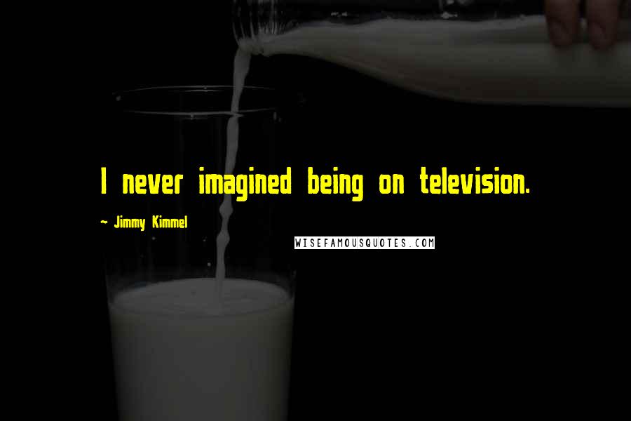 Jimmy Kimmel Quotes: I never imagined being on television.