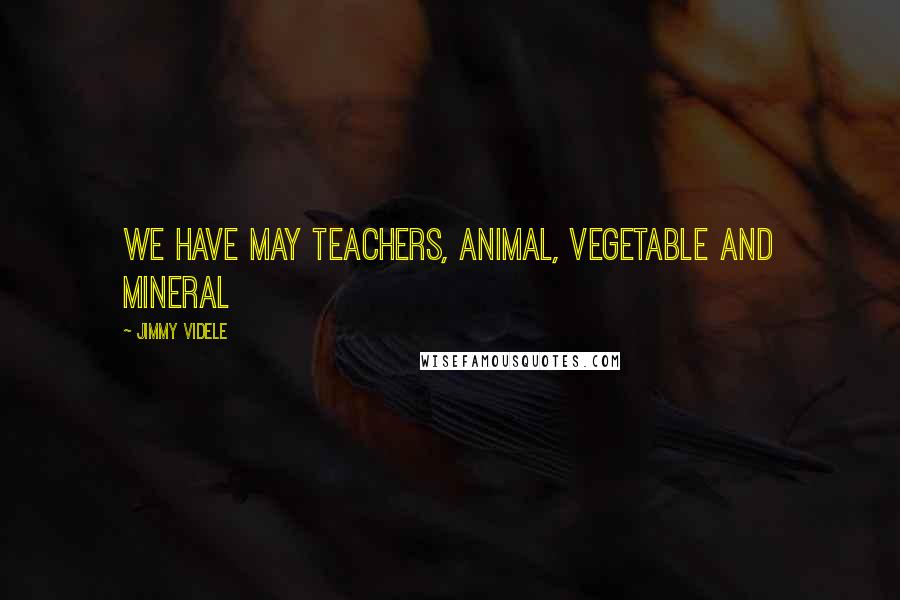 Jimmy Videle Quotes: We have may teachers, animal, vegetable and mineral