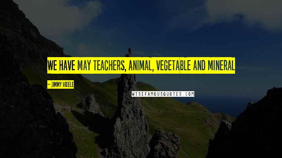 Jimmy Videle Quotes: We have may teachers, animal, vegetable and mineral