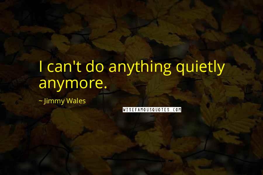 Jimmy Wales Quotes: I can't do anything quietly anymore.