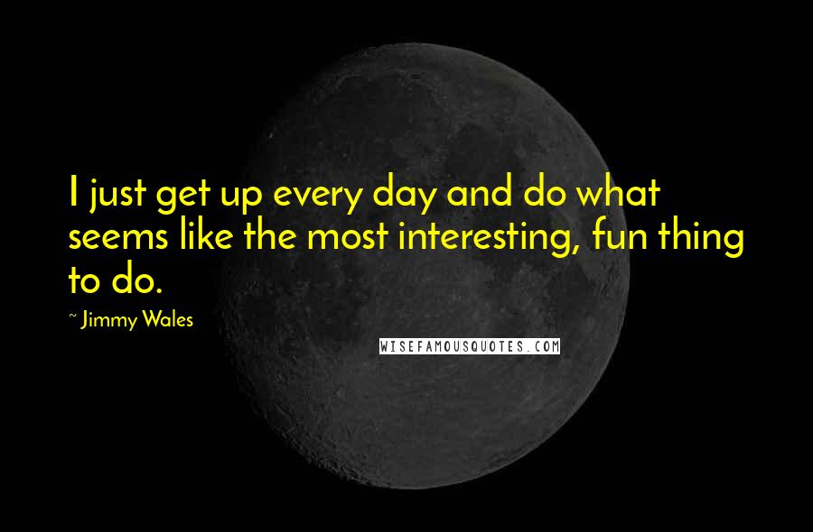 Jimmy Wales Quotes: I just get up every day and do what seems like the most interesting, fun thing to do.