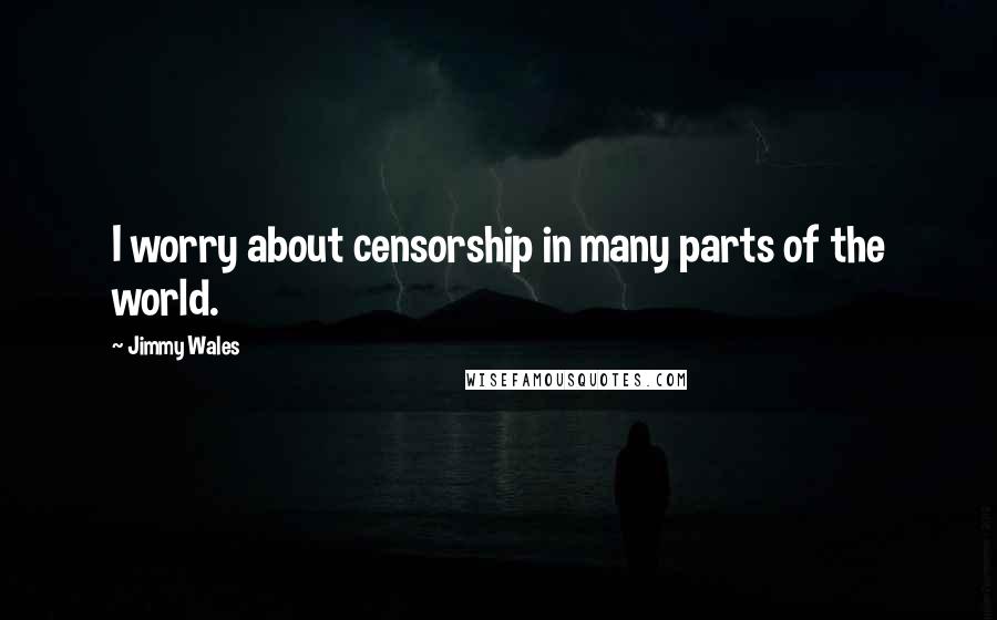 Jimmy Wales Quotes: I worry about censorship in many parts of the world.