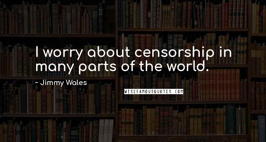 Jimmy Wales Quotes: I worry about censorship in many parts of the world.