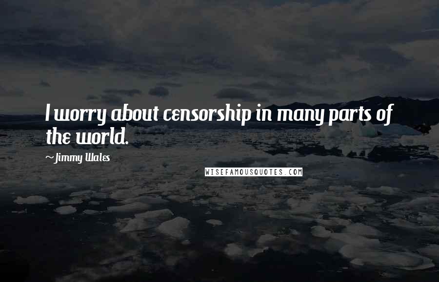 Jimmy Wales Quotes: I worry about censorship in many parts of the world.