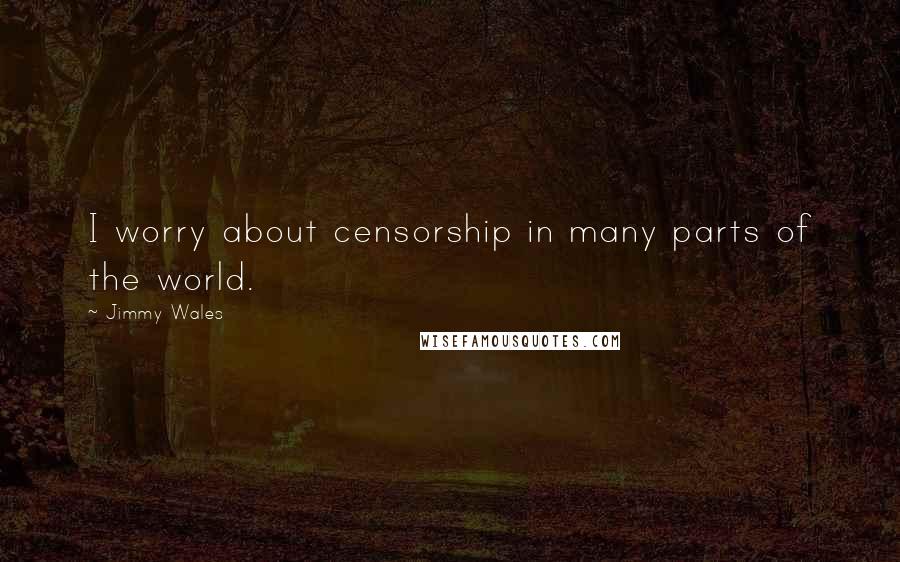 Jimmy Wales Quotes: I worry about censorship in many parts of the world.