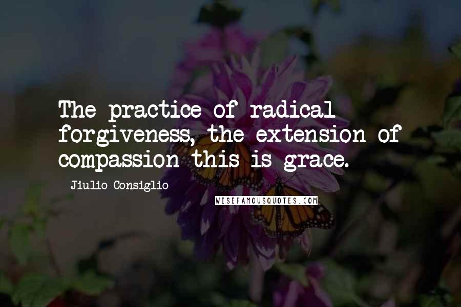 Jiulio Consiglio Quotes: The practice of radical forgiveness, the extension of compassion-this is grace.