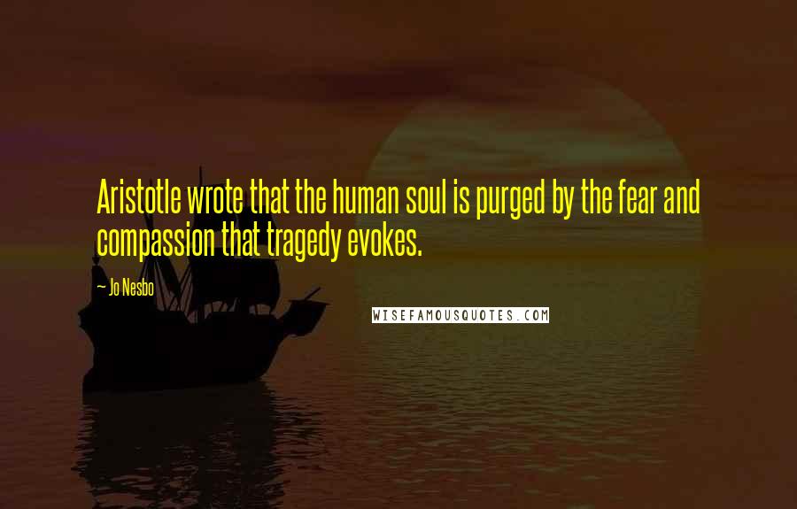 Jo Nesbo Quotes: Aristotle wrote that the human soul is purged by the fear and compassion that tragedy evokes.