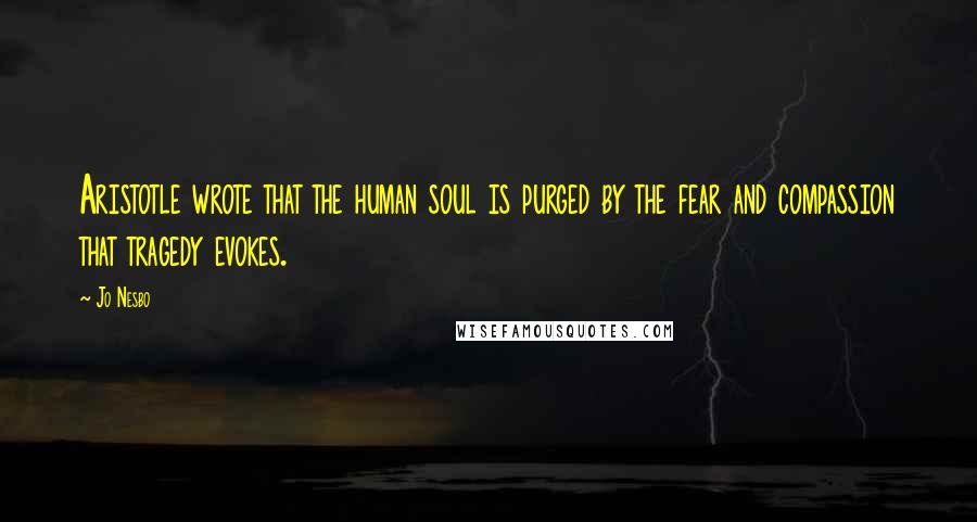 Jo Nesbo Quotes: Aristotle wrote that the human soul is purged by the fear and compassion that tragedy evokes.