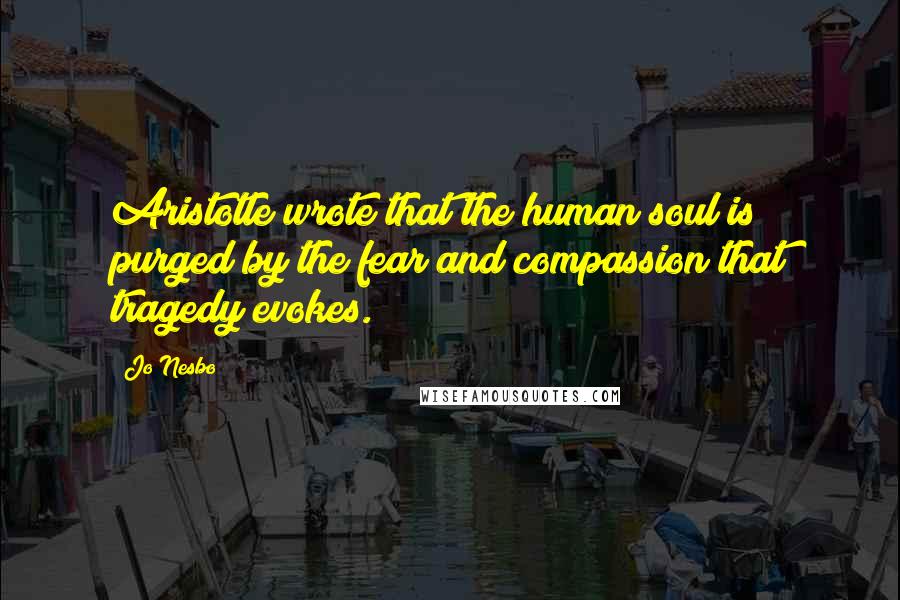 Jo Nesbo Quotes: Aristotle wrote that the human soul is purged by the fear and compassion that tragedy evokes.