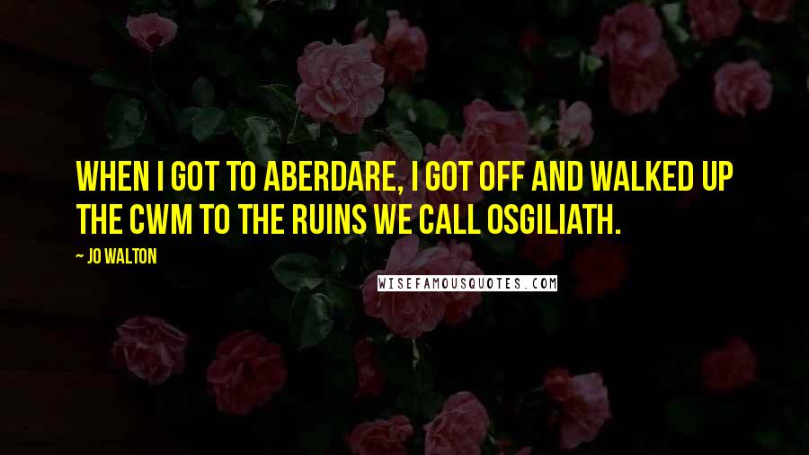 Jo Walton Quotes: When I got to Aberdare, I got off and walked up the cwm to the ruins we call Osgiliath.