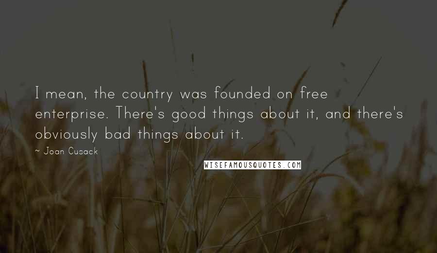 Joan Cusack Quotes: I mean, the country was founded on free enterprise. There's good things about it, and there's obviously bad things about it.