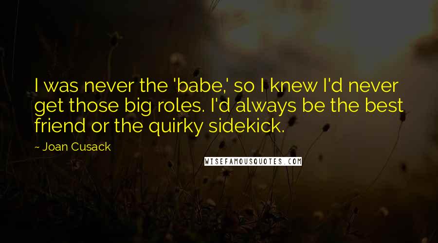 Joan Cusack Quotes: I was never the 'babe,' so I knew I'd never get those big roles. I'd always be the best friend or the quirky sidekick.