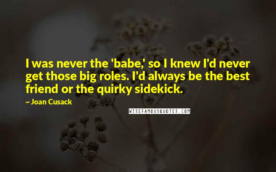 Joan Cusack Quotes: I was never the 'babe,' so I knew I'd never get those big roles. I'd always be the best friend or the quirky sidekick.