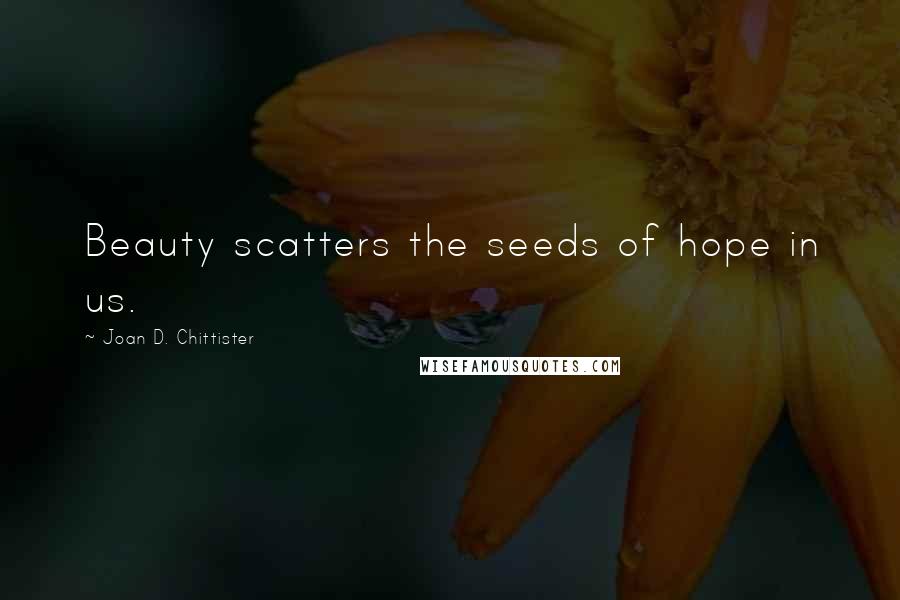 Joan D. Chittister Quotes: Beauty scatters the seeds of hope in us.