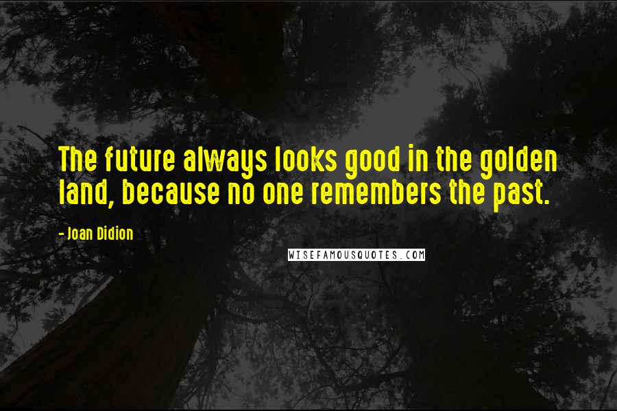 Joan Didion Quotes: The future always looks good in the golden land, because no one remembers the past.