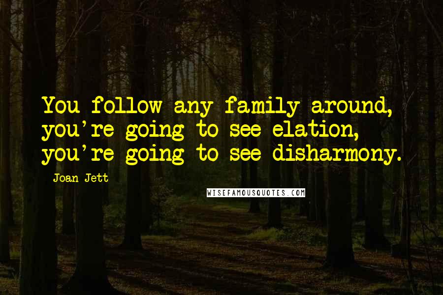 Joan Jett Quotes: You follow any family around, you're going to see elation, you're going to see disharmony.
