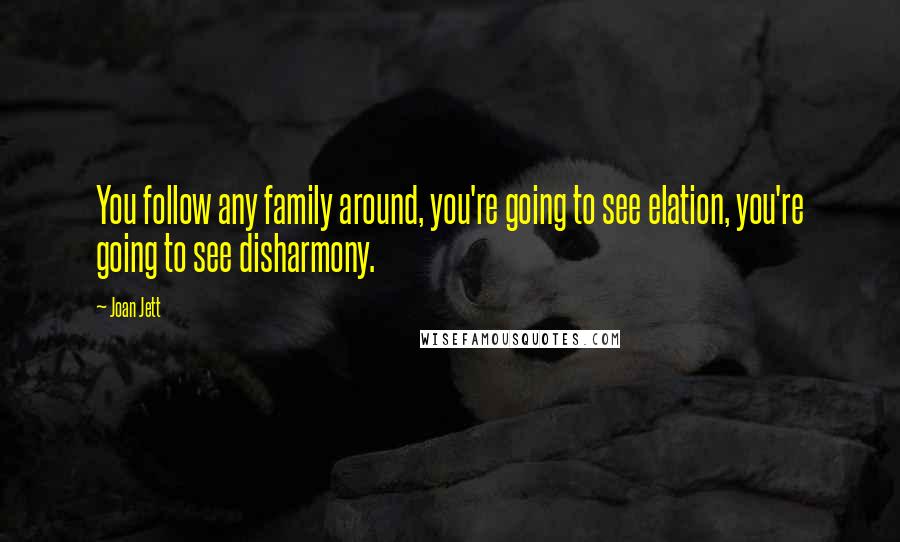 Joan Jett Quotes: You follow any family around, you're going to see elation, you're going to see disharmony.