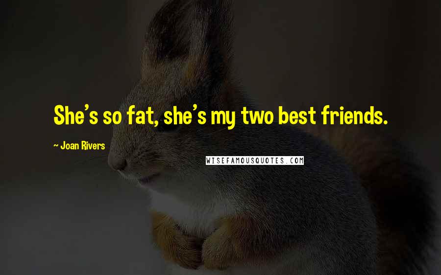 Joan Rivers Quotes: She's so fat, she's my two best friends.