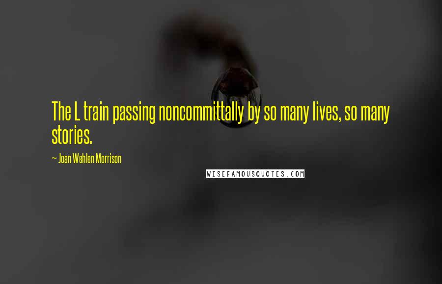 Joan Wehlen Morrison Quotes: The L train passing noncommittally by so many lives, so many stories.