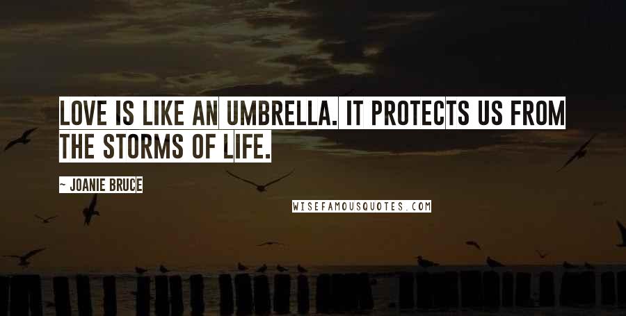 Joanie Bruce Quotes: Love is like an umbrella. It protects us from the storms of life.