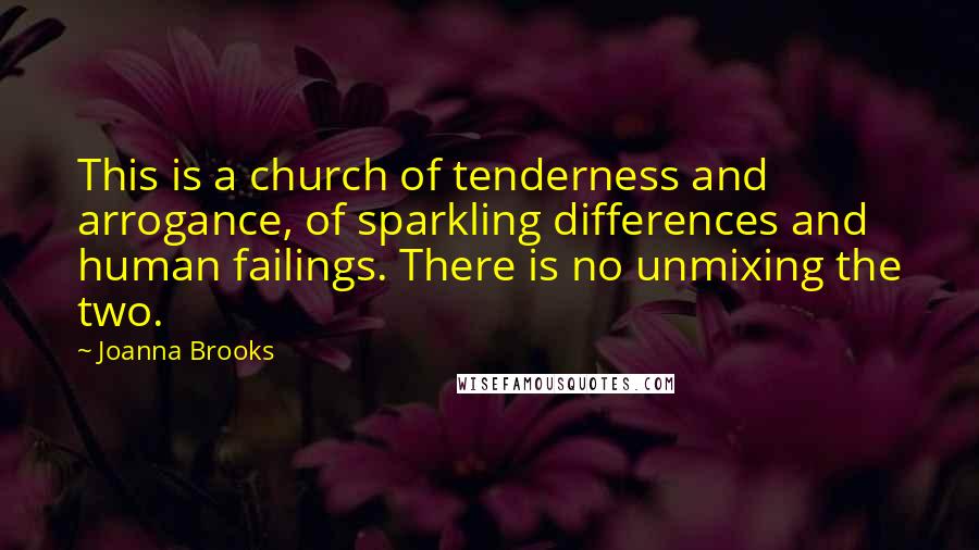 Joanna Brooks Quotes: This is a church of tenderness and arrogance, of sparkling differences and human failings. There is no unmixing the two.