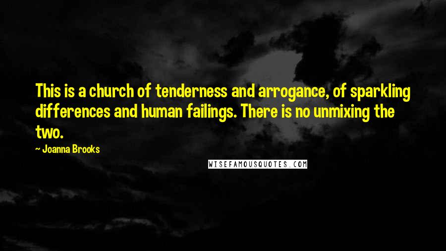 Joanna Brooks Quotes: This is a church of tenderness and arrogance, of sparkling differences and human failings. There is no unmixing the two.