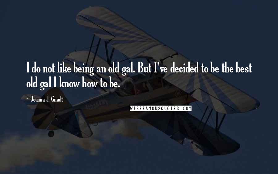 Joanna J. Gnadt Quotes: I do not like being an old gal. But I've decided to be the best old gal I know how to be.