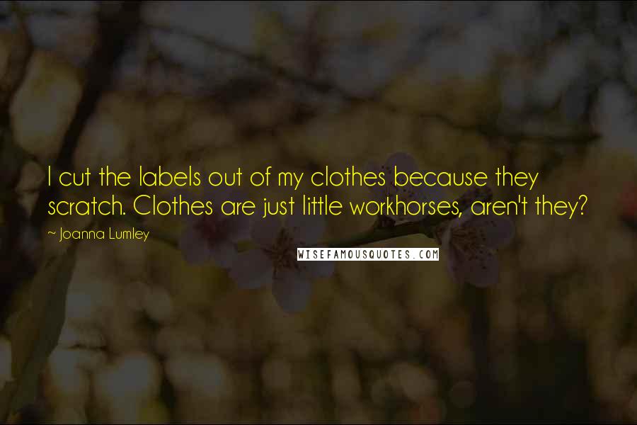 Joanna Lumley Quotes: I cut the labels out of my clothes because they scratch. Clothes are just little workhorses, aren't they?