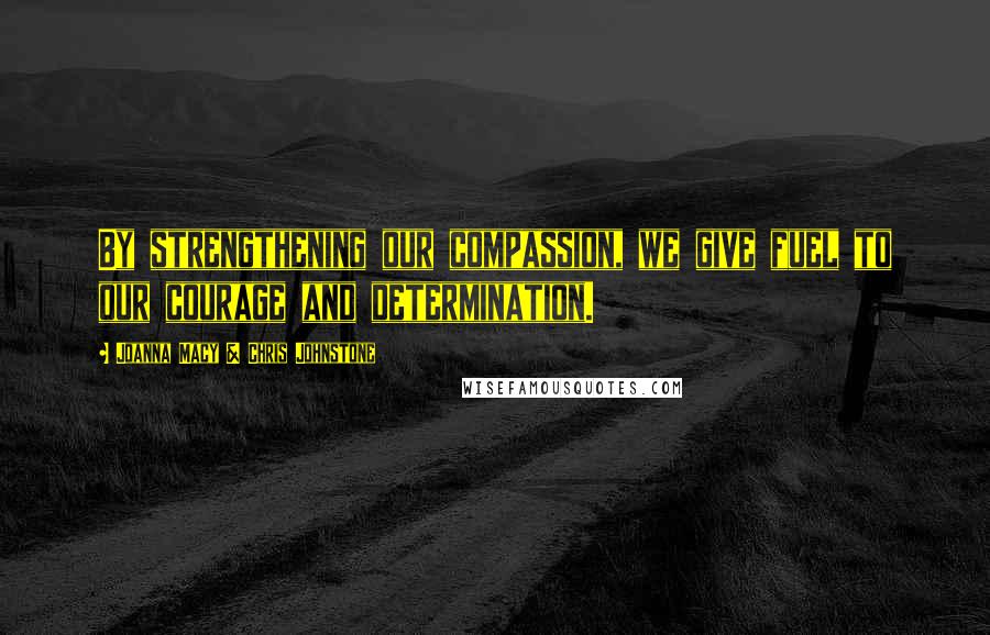 Joanna Macy & Chris Johnstone Quotes: By strengthening our compassion, we give fuel to our courage and determination.