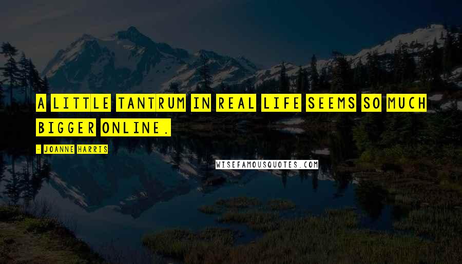 Joanne Harris Quotes: A little tantrum in real life seems so much bigger online.