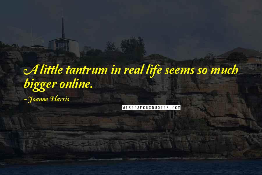 Joanne Harris Quotes: A little tantrum in real life seems so much bigger online.