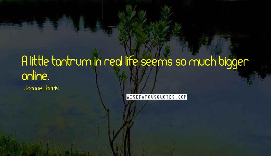 Joanne Harris Quotes: A little tantrum in real life seems so much bigger online.