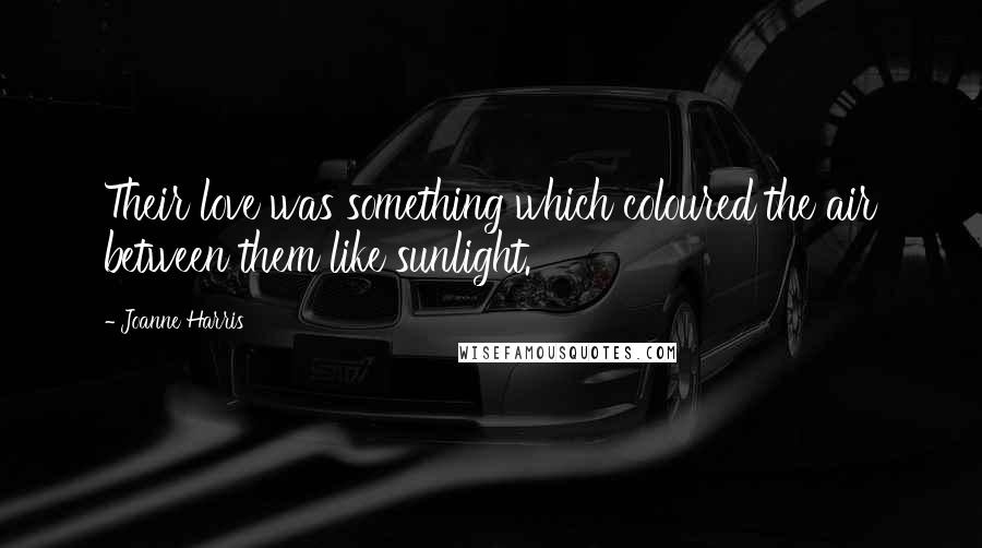 Joanne Harris Quotes: Their love was something which coloured the air between them like sunlight.