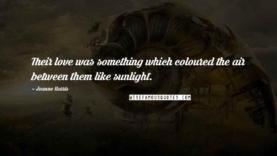 Joanne Harris Quotes: Their love was something which coloured the air between them like sunlight.