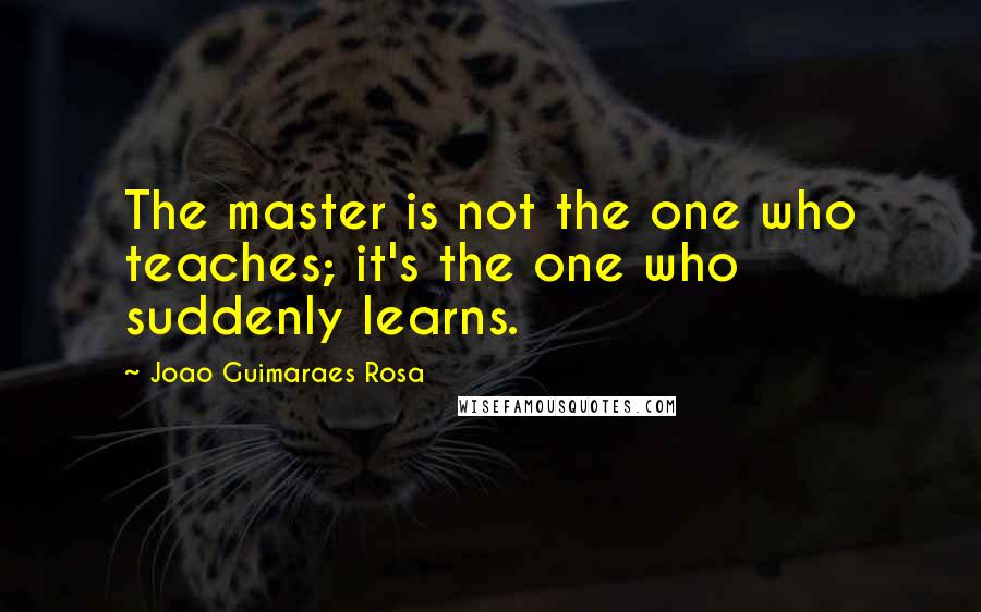 Joao Guimaraes Rosa Quotes: The master is not the one who teaches; it's the one who suddenly learns.