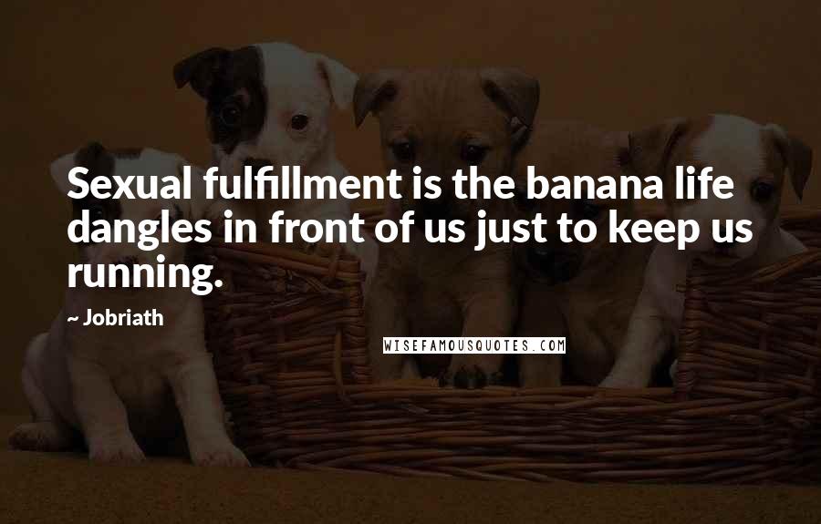 Jobriath Quotes: Sexual fulfillment is the banana life dangles in front of us just to keep us running.