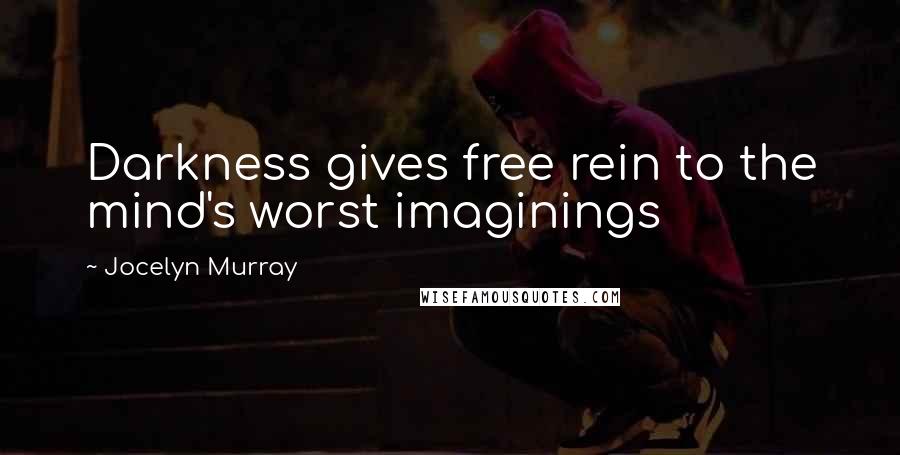 Jocelyn Murray Quotes: Darkness gives free rein to the mind's worst imaginings