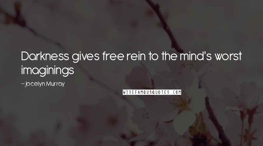 Jocelyn Murray Quotes: Darkness gives free rein to the mind's worst imaginings