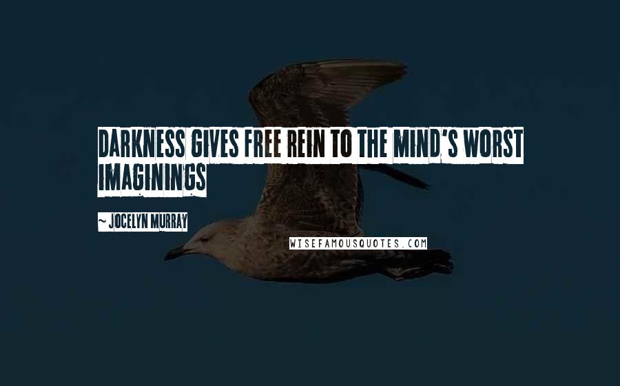 Jocelyn Murray Quotes: Darkness gives free rein to the mind's worst imaginings