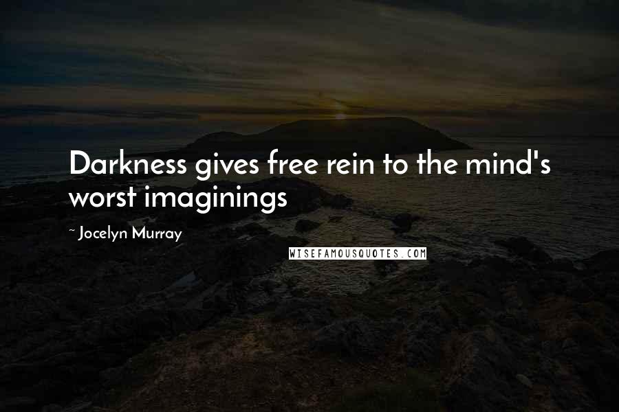 Jocelyn Murray Quotes: Darkness gives free rein to the mind's worst imaginings