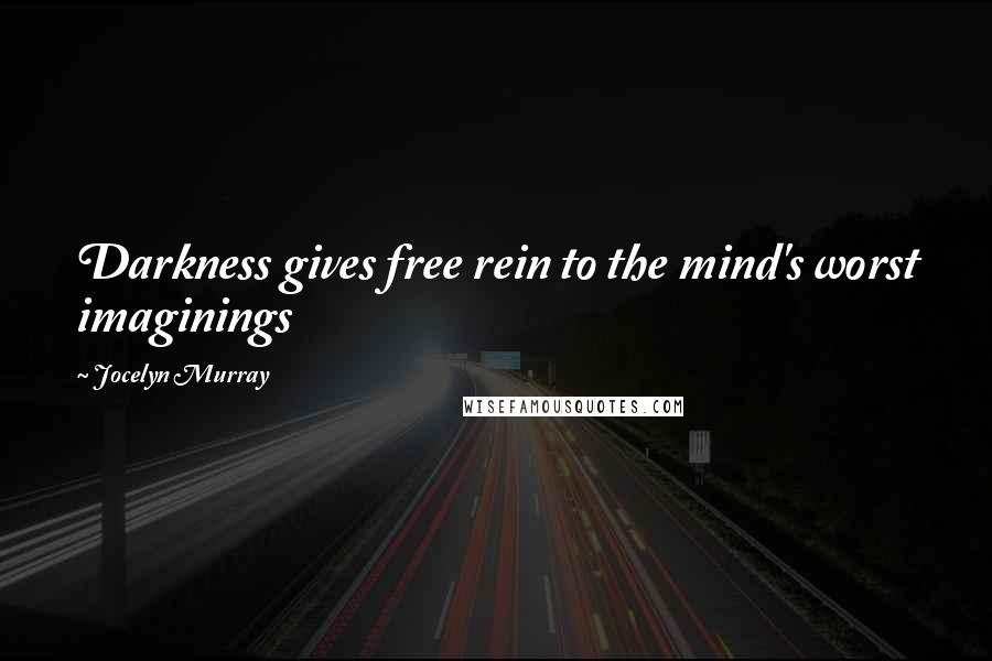 Jocelyn Murray Quotes: Darkness gives free rein to the mind's worst imaginings