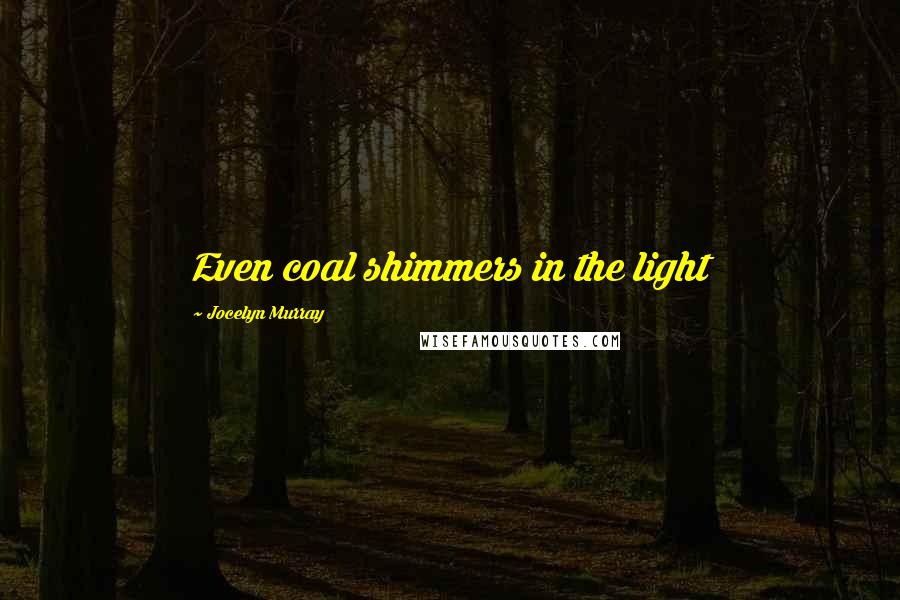 Jocelyn Murray Quotes: Even coal shimmers in the light